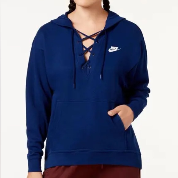 NIKE Sportswear Lace Up French Terry Hoodie , XXL - Picture 1 of 5